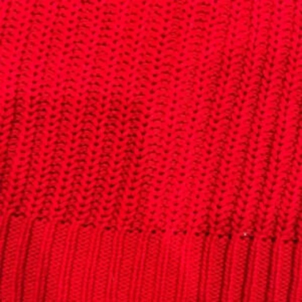 Red Women's V-Neck Ribbed Sweater